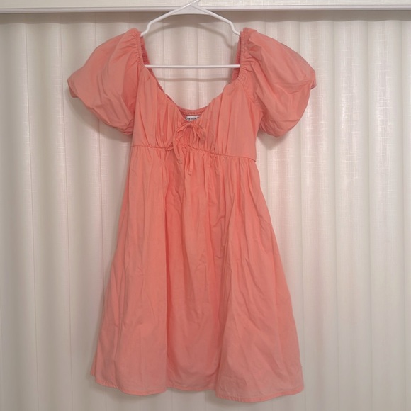 Pink puff sleeve mini dress - Picture 1 of 1